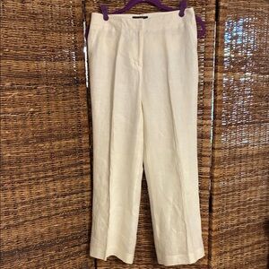 Talbots Ivory Linen Wide Leg Trousers